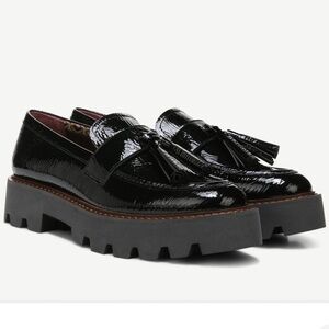 EUC Franco Sarto Balinna Tassel Loafer Black Sz 10